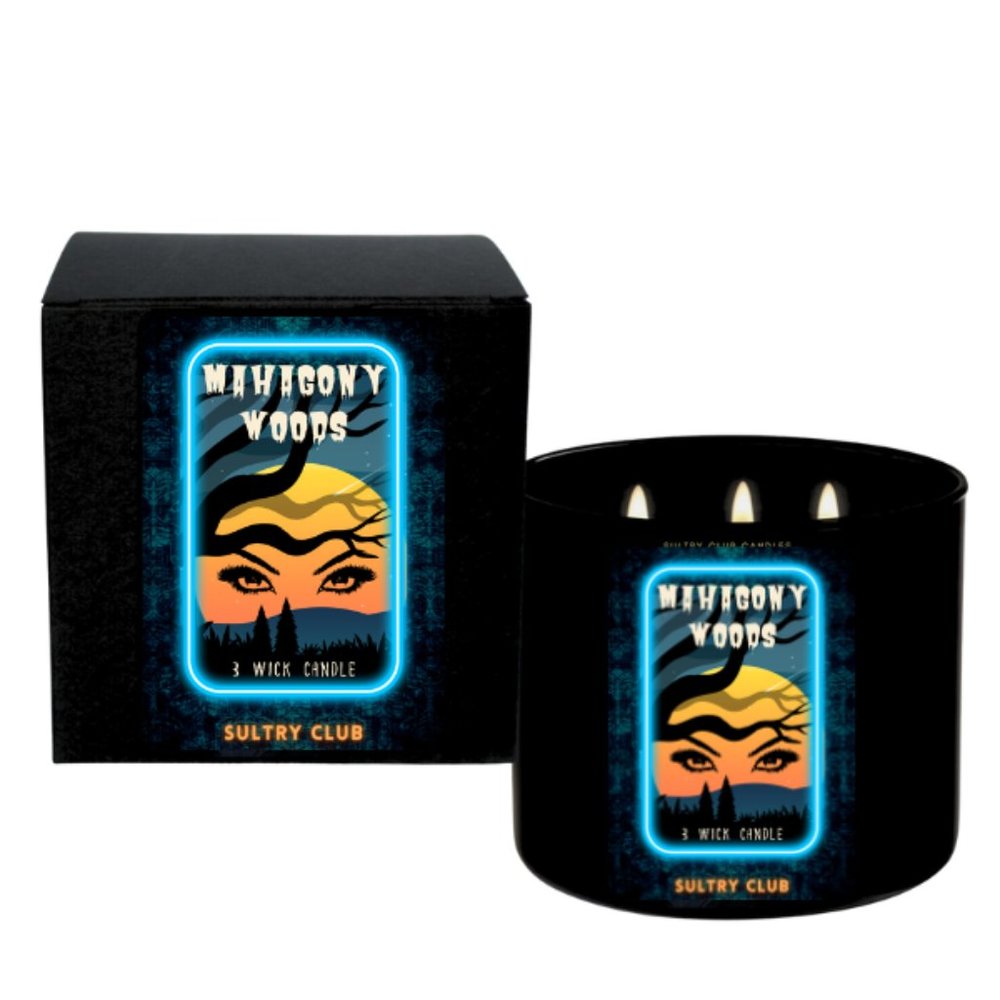 MAHOGANY WOODS 3 WICK CANDLE